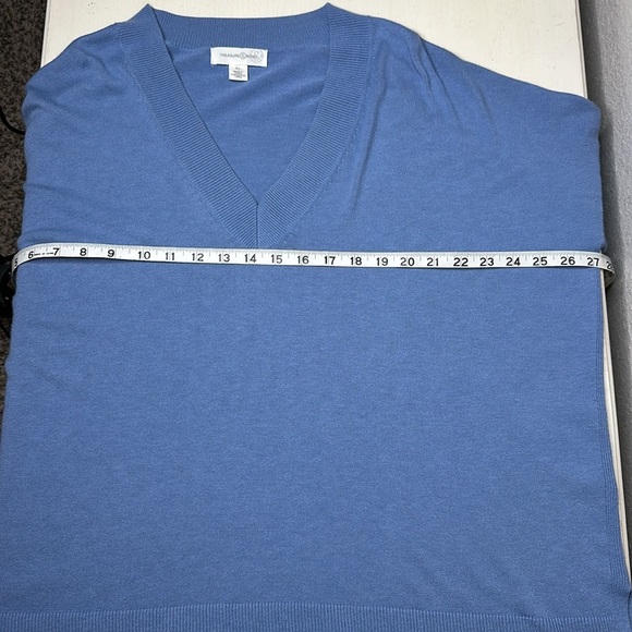 Treasure and Bond Slouchy V Neck Dropped Shoulder High Low Hem Sweater Size XL - Picture 12 of 14